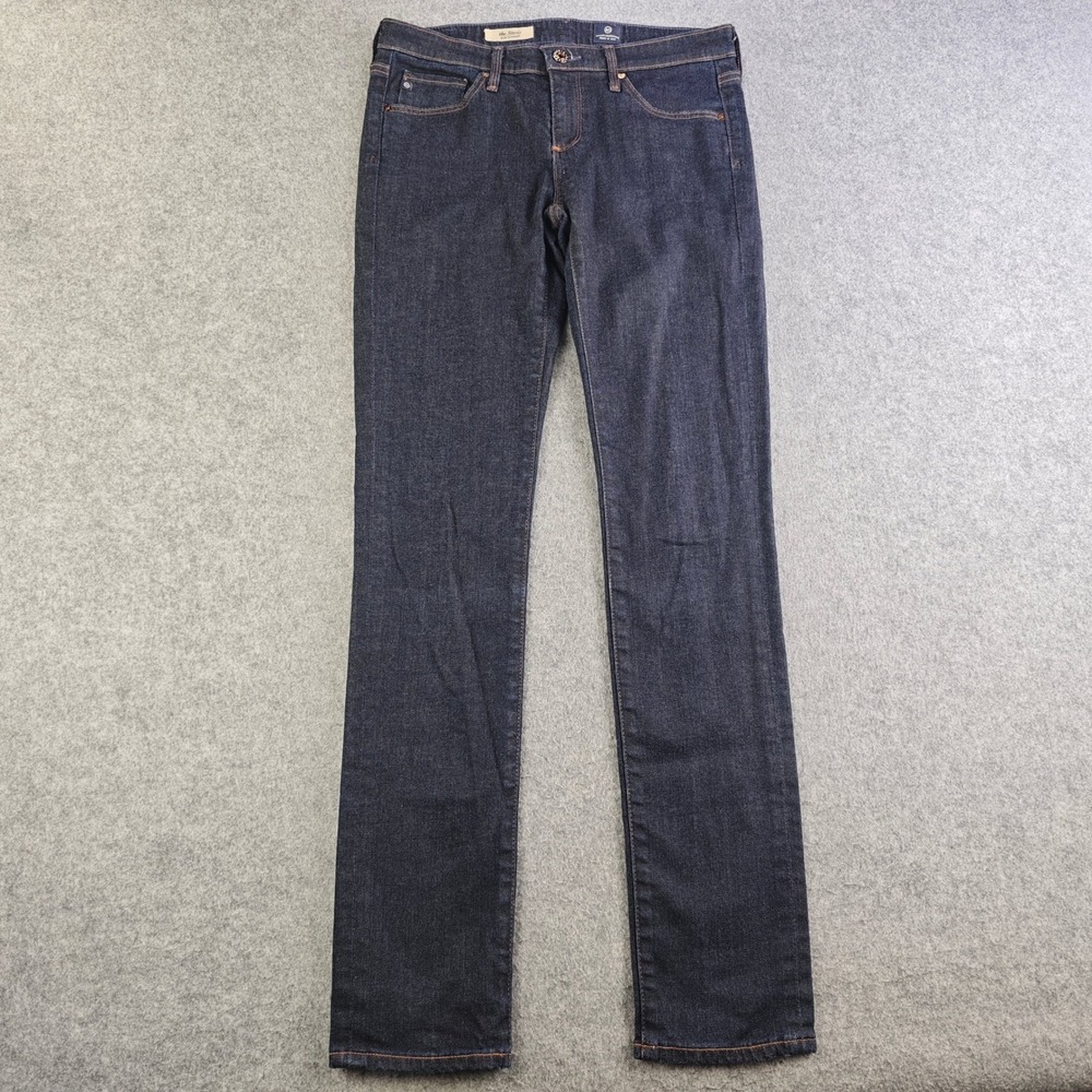AG Adriano Goldschmied The Stevie Slim Straight Jeans Womens 27R Dark Wash Blue
